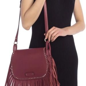 Valentino Garavani Fringe Rockstud Crossbody/Messenger Bag Russo Red